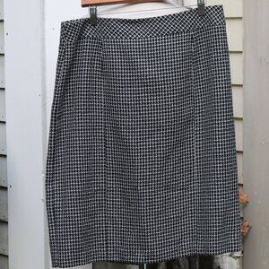 Covington Black Grey Houndstooth Tweed Classic Pencil Skirt Sz 14